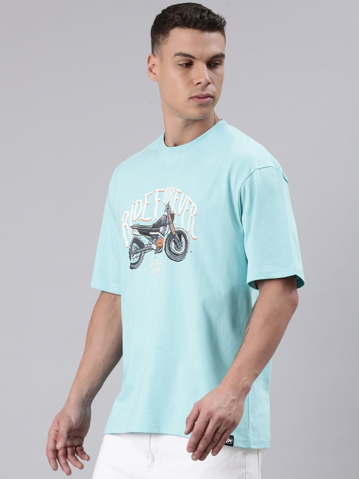 TVS Lifestyle 100% Cotton Oversized Graphic T-shirt for Men | Premium 220 GSM Heavyweight Tee with Relaxed Fit | Soft Cotton Oversized T Shirt for Boys | Durable Ribbed Neckline Streetwear Style